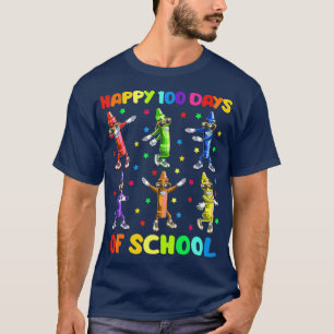 Cute 100 Days Of School Crayons Dancing 100th T-Shirt