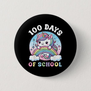 Cute 100 Days Of School Girls Unicorn 100th Day Sc 6 Cm Round Badge