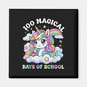 Cute 100 Days Of School Girls Unicorn 100th Day Sc Magnet