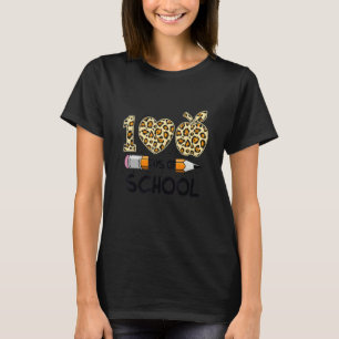 Cute 100 Days of School Leopard Apple Kids and Tea T-Shirt