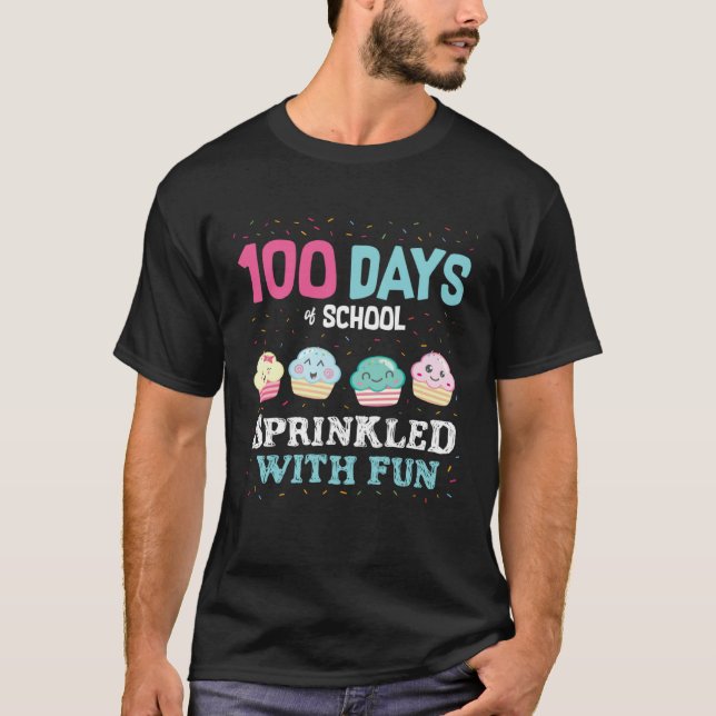 Cute 100 Days of School Sprinkled With Fun Boys Gi T-Shirt (Front)