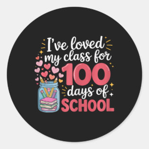 Cute 100 Days Of School Teacher Appreciation Educa Classic Round Sticker