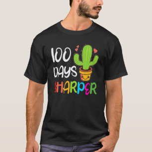 Cute 100 Days Sharper Cactus Teacher 100th Day Of T-Shirt