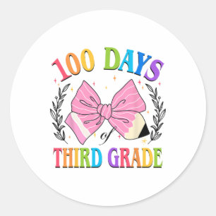 Cute 100 Days Third Grade 100th Day Of School Coqu Classic Round Sticker