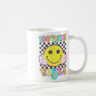 Cute 100 Days Vibes Smile Face 100 Days Of School  Coffee Mug
