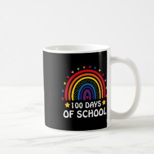 Cute 100th Day Of School 100 Days Leopard Rainbow Coffee Mug