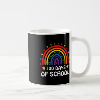 Cute 100th Day Of School 100 Days Leopard Rainbow  Coffee Mug