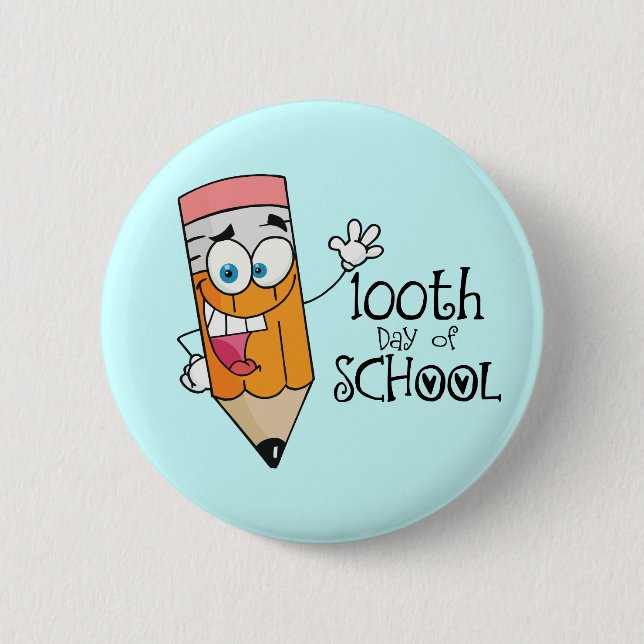Cute 100th Day Of School Cartoon Gift 6 Cm Round Badge (Front)