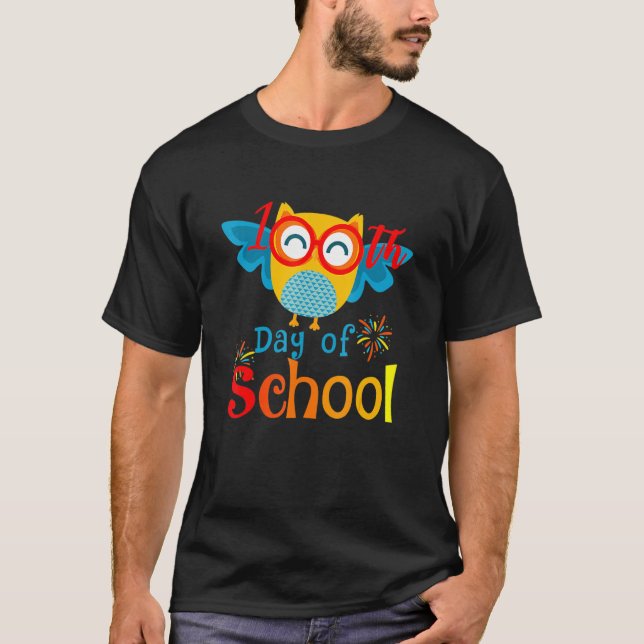 Cute 100th Day of School Owl Lover 100 days Teache T-Shirt (Front)