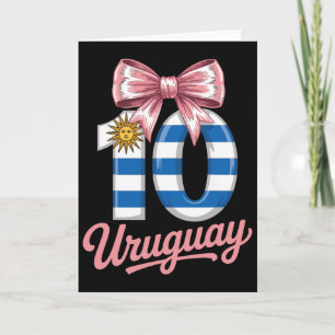 Cute 10 Uruguay Birthday Girl Number 10 Soccer Jer Card
