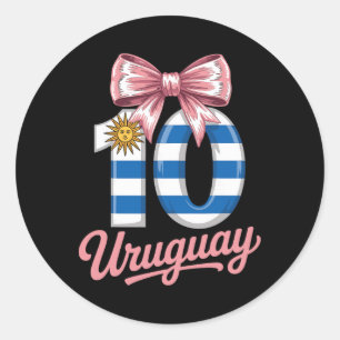 Cute 10 Uruguay Birthday Girl Number 10 Soccer Jer Classic Round Sticker