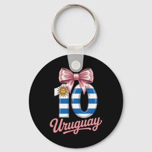 Cute 10 Uruguay Birthday Girl Number 10 Soccer Jer Key Ring