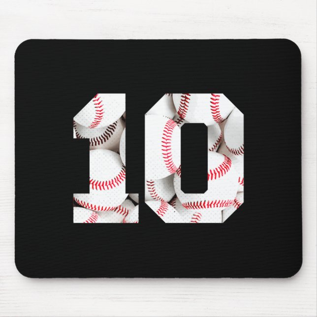 Cute 10th Birthday Baseball Baseball Players Mouse Pad (Front)
