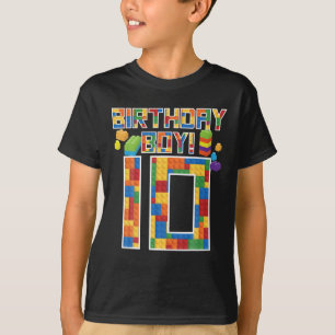 Cute 10th Birthday Gift 10 Years Old Block T-Shirt