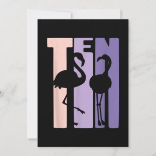 Cute 10th Birthday Gift I Flamingo I 10 Year Old Holiday Card