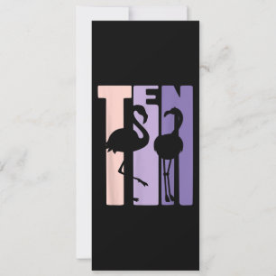 Cute 10th Birthday Gift I Flamingo I 10 Year Old Invitation