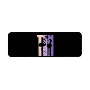 Cute 10th Birthday Gift I Flamingo I 10 Year Old Return Address Label