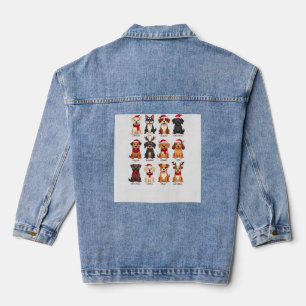 Cute 12 Dogs Xmas Funny Dog Lovers Christmas Dog M Denim Jacket