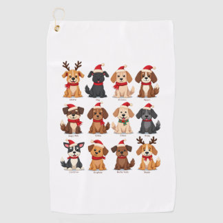 Cute 12 Dogs Xmas Funny Dog Lovers Christmas Dog M Golf Towel
