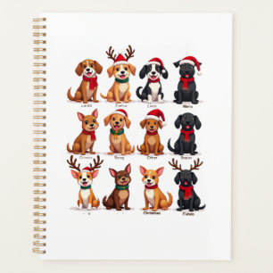 Cute 12 Dogs Xmas Funny Dog Lovers Christmas Dog M Planner