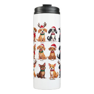 Cute 12 Dogs Xmas Funny Dog Lovers Christmas Dog M Thermal Tumbler