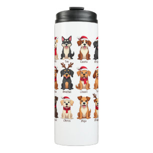 Cute 12 Dogs Xmas Funny Dog Lovers Christmas Dog M Thermal Tumbler