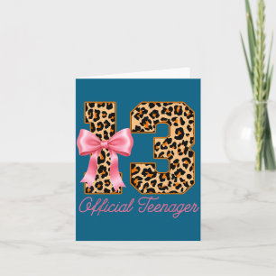 Cute 13th Birthday Pink Coquette Bow Card