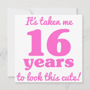 Cute 16th Birthday For Women Card