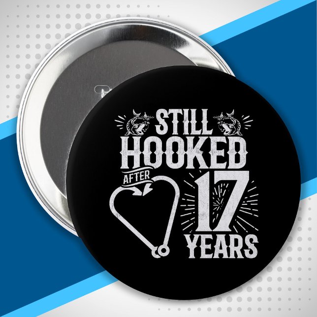 Cute 17th Anniversary Couples Married 17 Years 10 Cm Round Badge (Creator Uploaded)