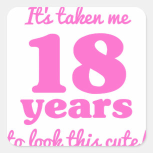 Cute 18th Birthday For Women Square Sticker