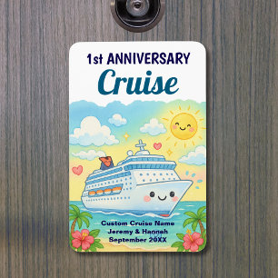 Cute 1st Anniversary Cruise Stateroom Cabin Door Magnet