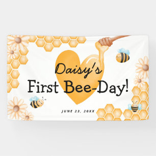 Cute 1st Bee-Day! First Birthday  Banner