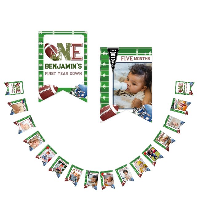 Cute 1st Birthday 12 Month Photo Milestone boy Bunting (Creator Uploaded)