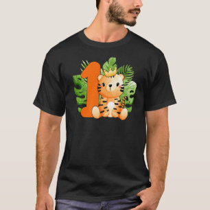 Cute 1st Birthday Boys Tiger 1 Years Old Safari An T-Shirt