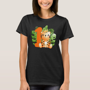 Cute 1st Birthday Boys Tiger 1 Years Old Safari An T-Shirt