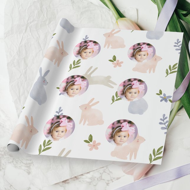 Cute 1st Birthday Photo Wrapping Paper (Creator Uploaded)