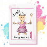 Cute 1st Birthday Pink Fairy Princess for Girl Card<br><div class="desc">Wish that sweet baby girl a precious 1st birthday with this card that you can personalize</div>