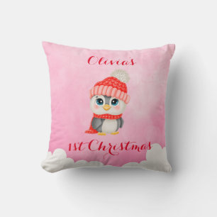 Cute 1st Christmas Baby Throw Pillow