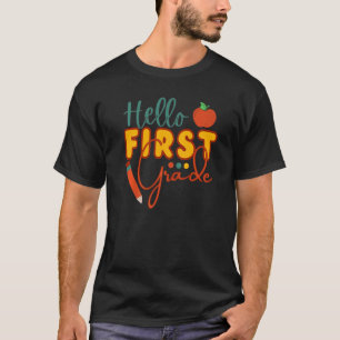 Cute 1st Grade Kids Back To School Hello First Gra T-Shirt