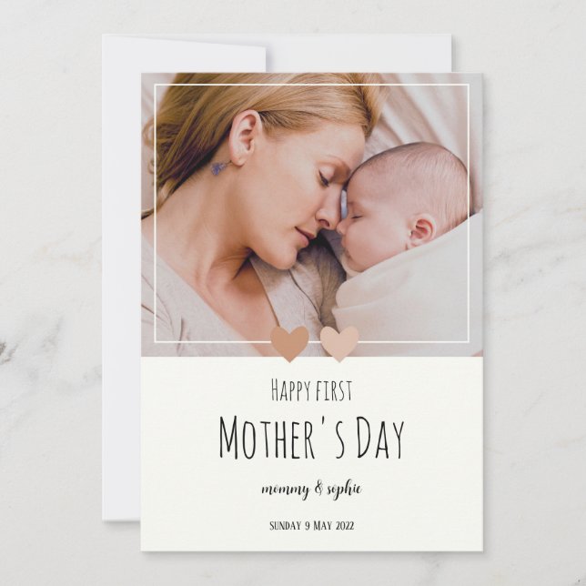 cute 1st Mother's Day Personalised  Holiday Card (Front)