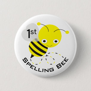 Cute 1st Place Spelling Bee Button for Kids