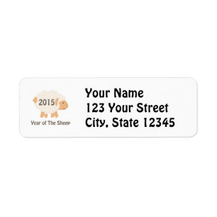 Cute 2015 Year of the Sheep Design Return Address Label