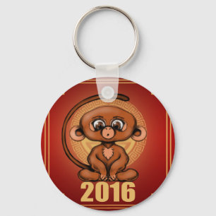 Cute 2016 Year of the Monkey Key Ring