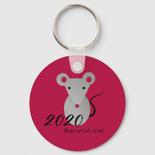 Cute 2020 Year of the Rat Key Ring