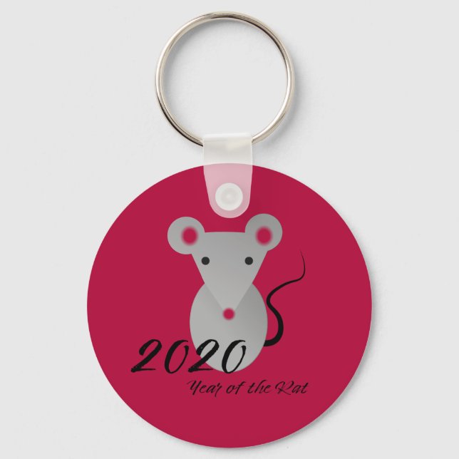 Cute 2020 Year of the Rat Key Ring (Front)