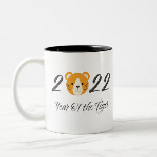 Cute 2022 Year of the Tiger Two-Tone Coffee Mug