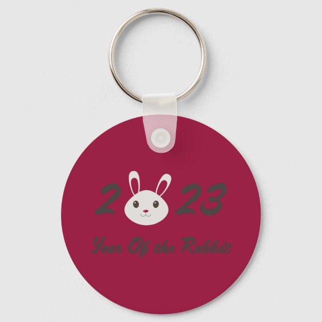 Cute 2023 Year of the Rabbit  Key Ring (Front)