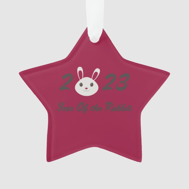 Cute 2023 Year of the Rabbit Ornament (Front)