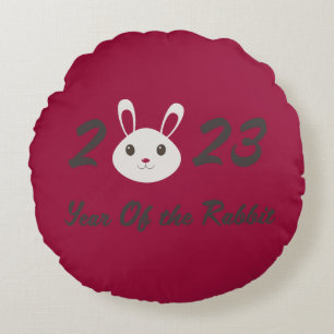 Cute 2023 Year of the Rabbit Round Cushion