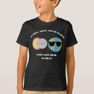 Cute 2024 Total Solar Eclipse Custom Name & Date T-Shirt